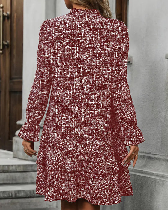 Robe Élégante À Manches Évasées Rayée