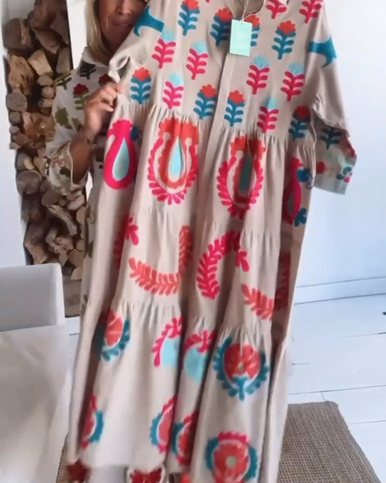 Robe Imprimé Floral Graphique