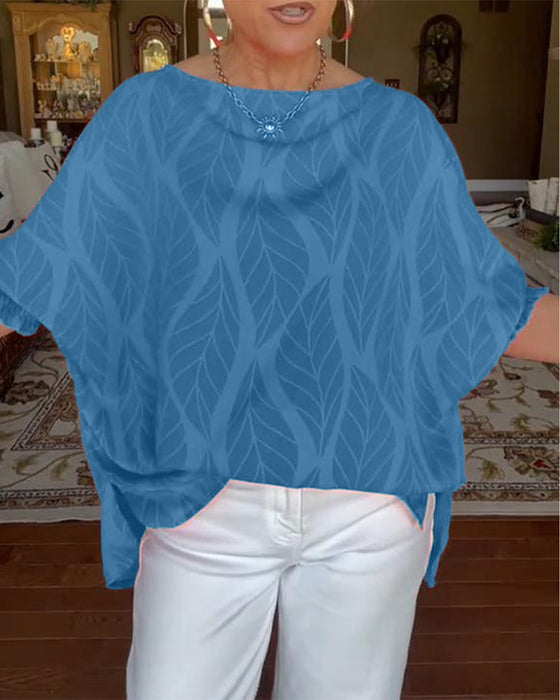 Blouse Col Rond Ample Imprimé