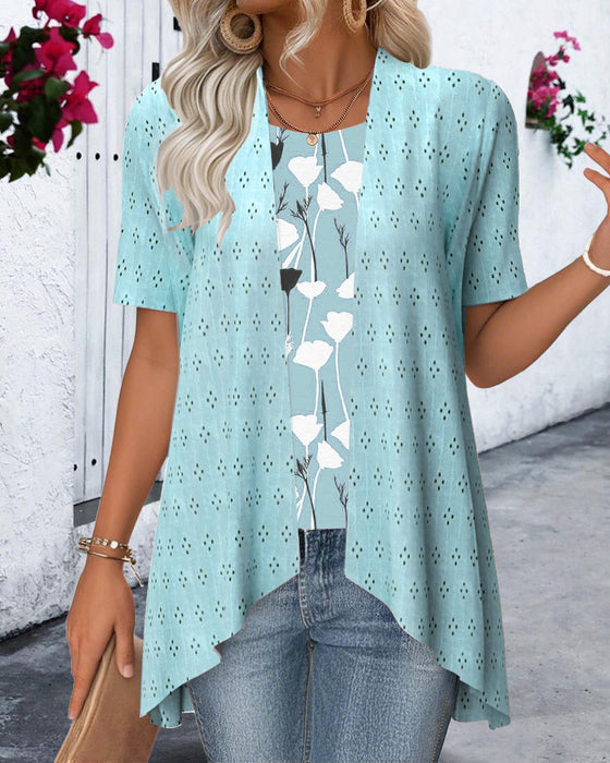 Blouse Fausse Deux-pièces Imprimée