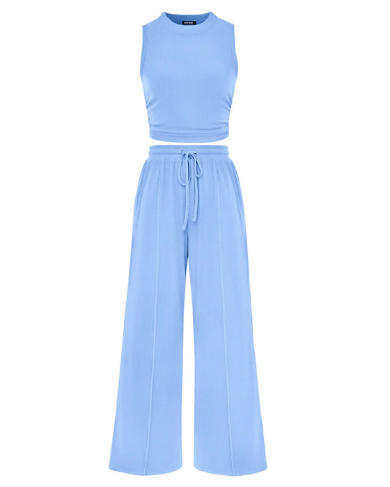 Ensemble Gilet Et Pantalon Taille Élastique
