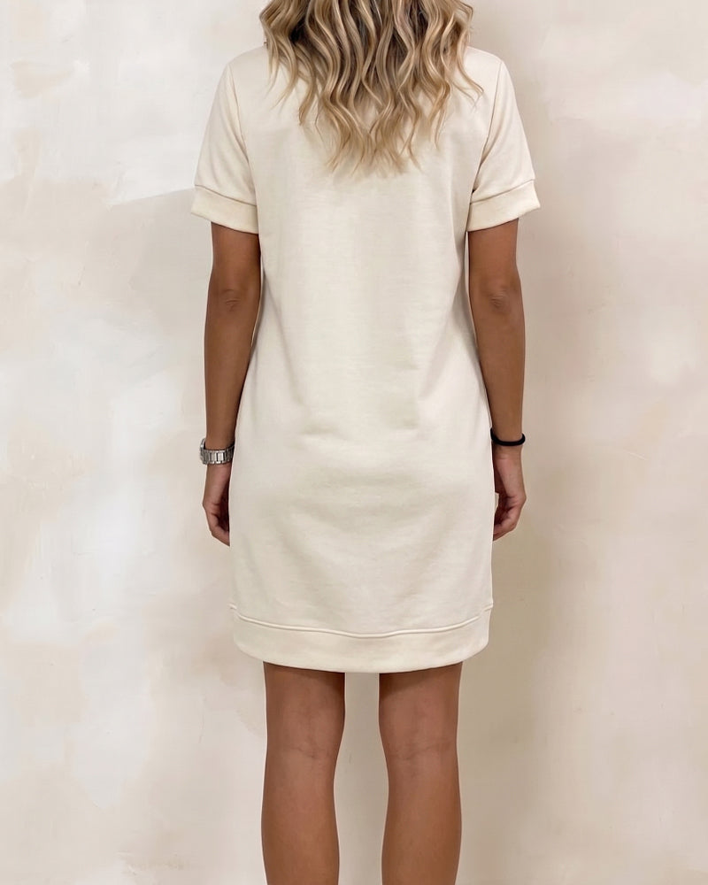 Robe Mode Col En V Manches Courtes