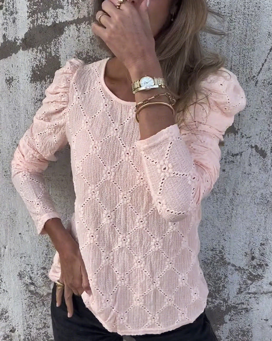 Blouse À Manches Bouffantes Et Découpes