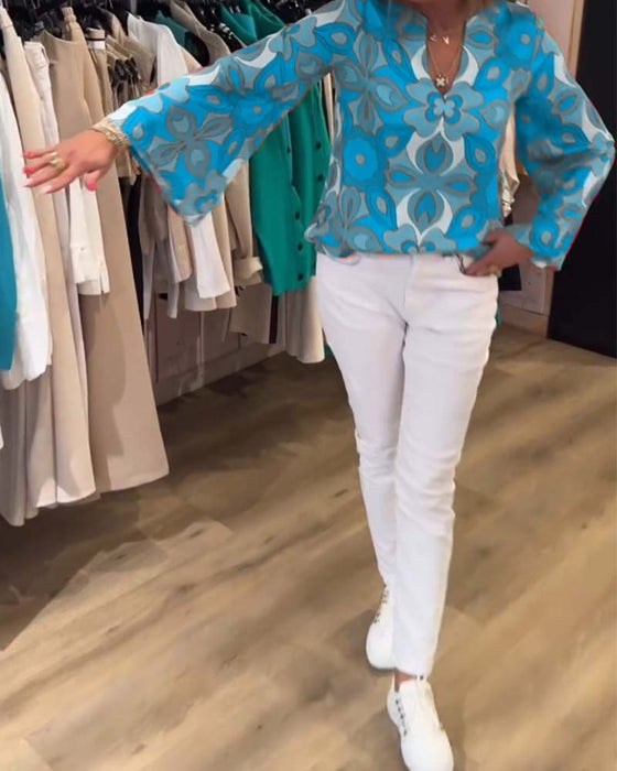 Blouse imprimée ample et polyvalente