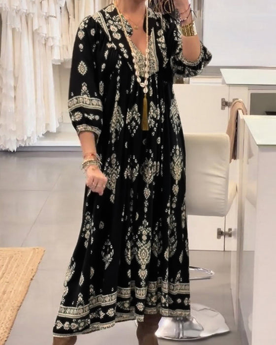 Robe décontractée à imprimé et poches amples