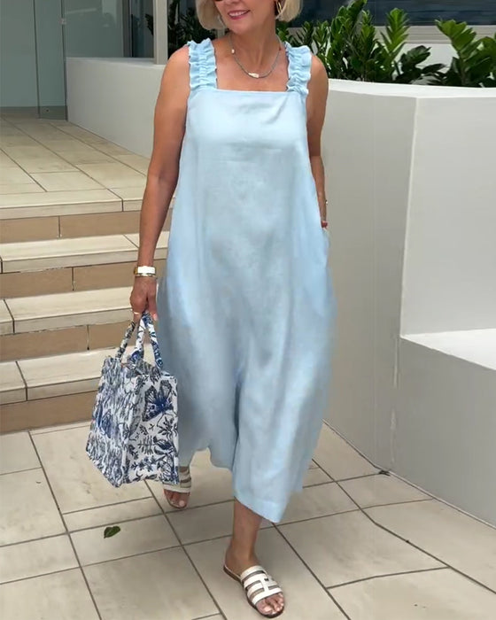 Robe Décolleté Carré Sans Manches