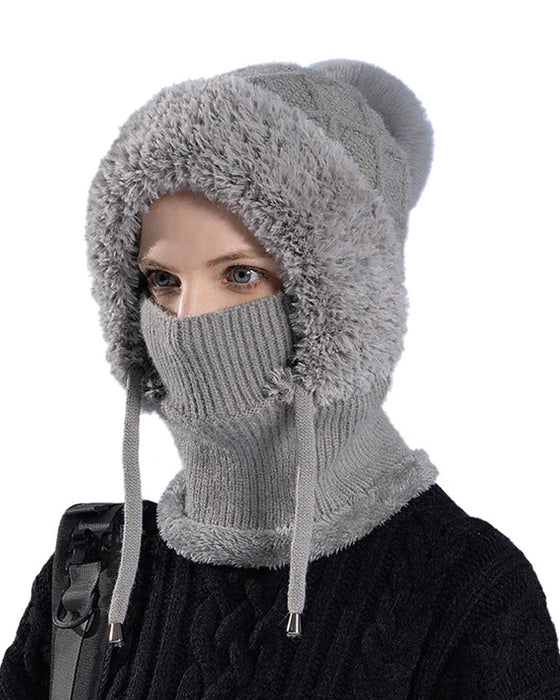 🔥Bonnet D’Hiver Épais Et Stylé – Avec Cache-Visage Chaud Et Écharpe🧣