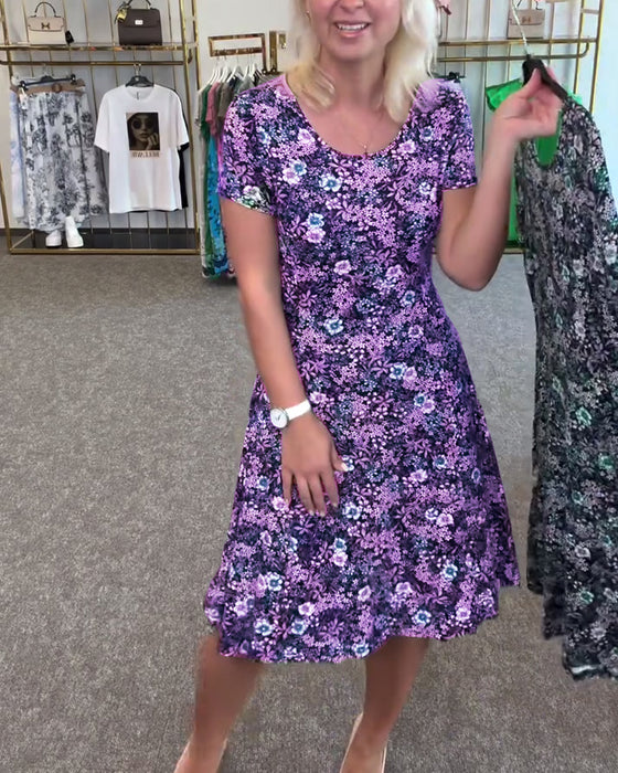 Robe Élégante Taille Fine Imprimée