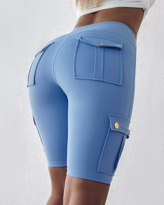 Short taille haute avec poches