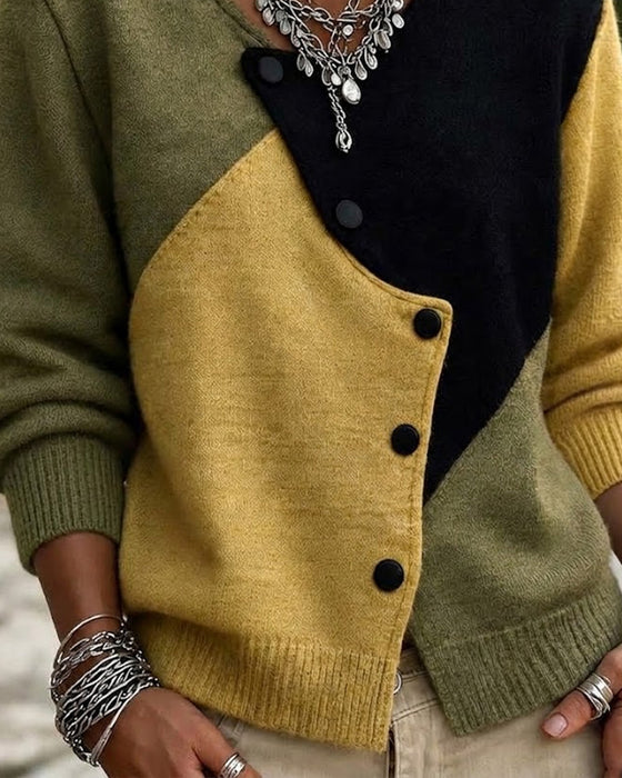 Gilet Irrégulier Bloc De Couleur