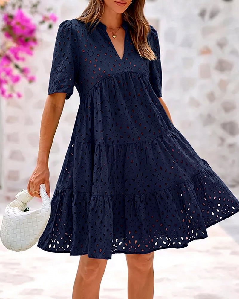 Robe Col Montant Creux Ligne-A