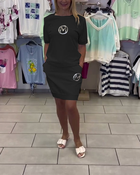 Costume Imprimé Élégant Décontracté