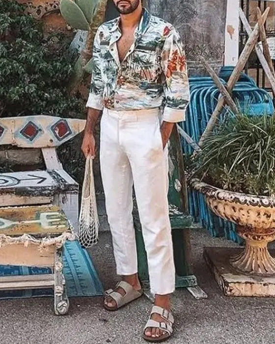 Pantalon Homme Décontracté Cropped