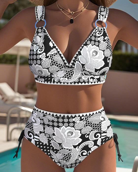 Bikini Imprimé À Lacets Triangle