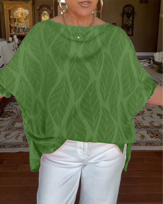 Blouse Col Rond Ample Imprimé