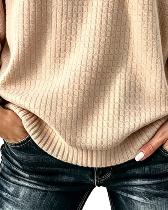 Sweatshirt Col Rond Bouton Unie