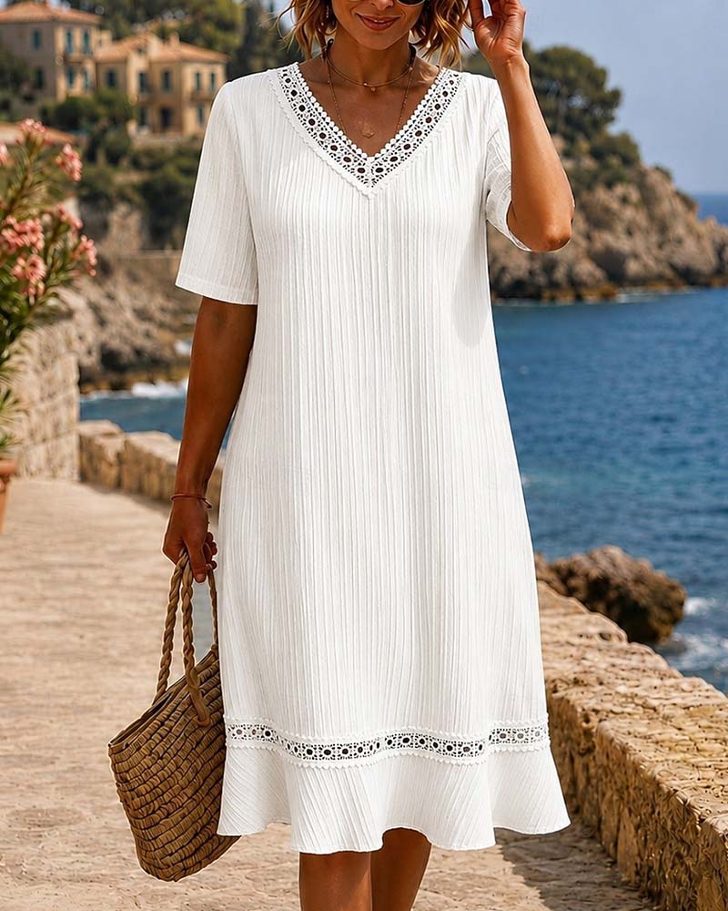 Robe Dentelle Patchwork Texturée
