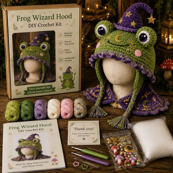 🐉✨ Kit de crochet DIY bonnet à capuche fantaisie 🧶🎭✨