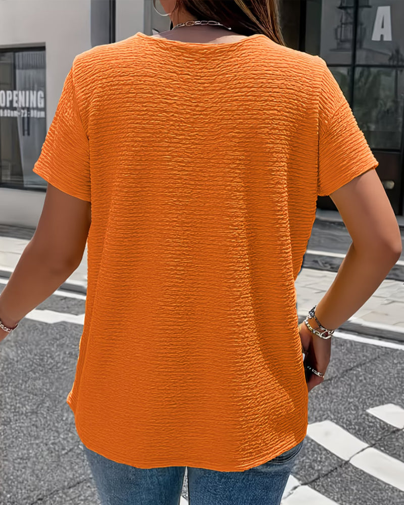 T-Shirt Col Peter Pan Trois Boutons