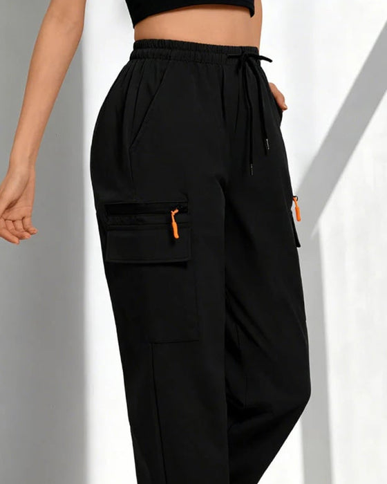 Pants Cordon Détendu Casual Cargo