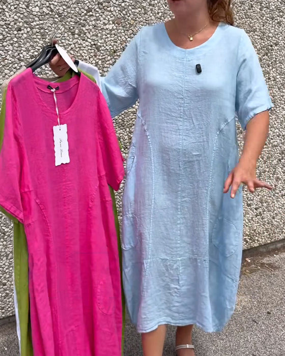 Robe Uni Col Rond
