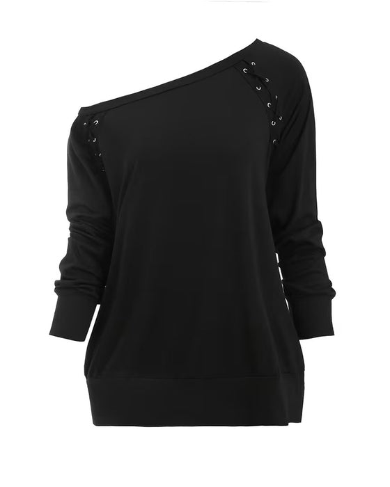 Blouse Élégante Une Épaule Attacher