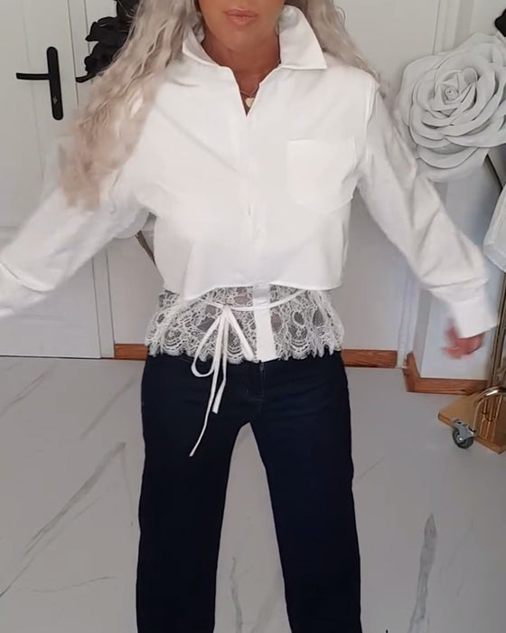 Chemise À La Mode Couleur Unie