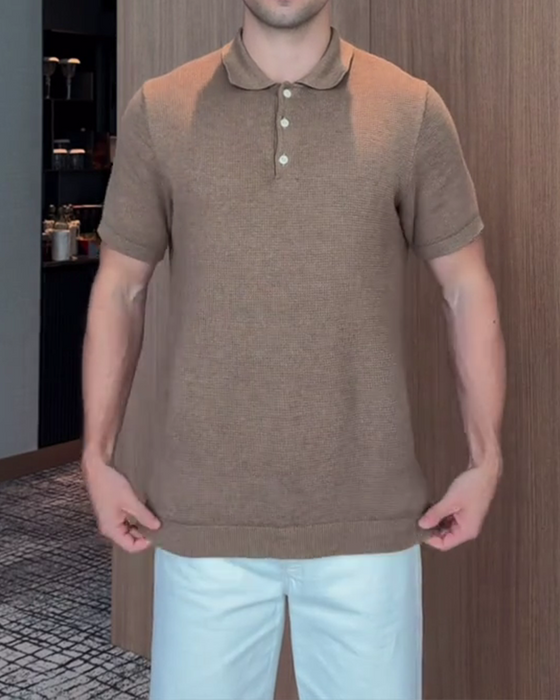 T-Shirt Homme Coupe Ample, Col Polo Décontracté