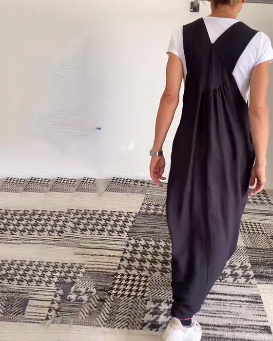 Robe décontractée couleur unie à bretelles