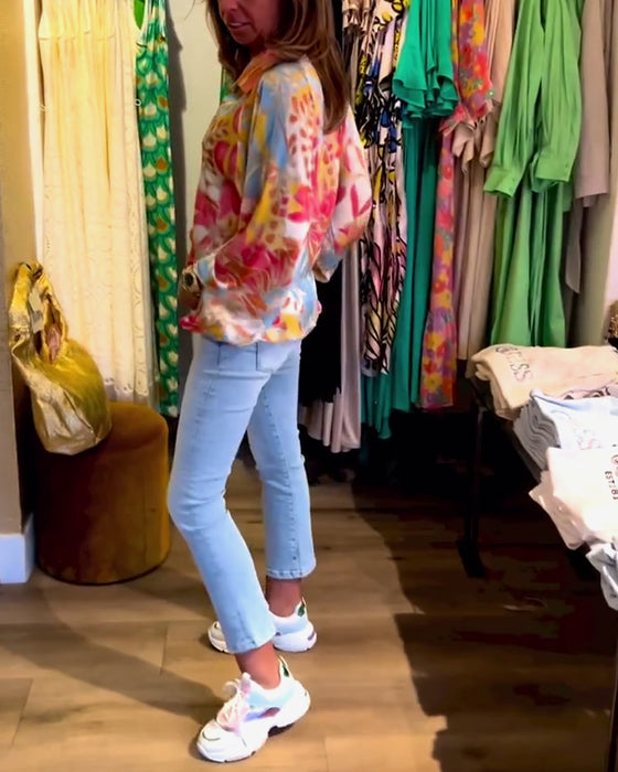 Haut à manches longues imprimé à revers