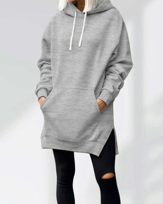 Hoodie Unie Coupe Ample Cordon De Serrage
