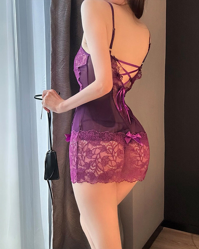 Robe Moulante Sexy Dentelle Dormir