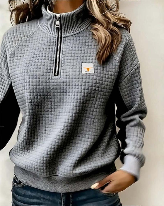 Sweat Col Montant Gaufre Color Block