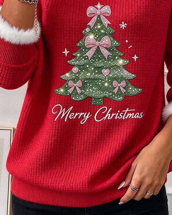 Sweat Arbre De Noël Couleur Contrastante