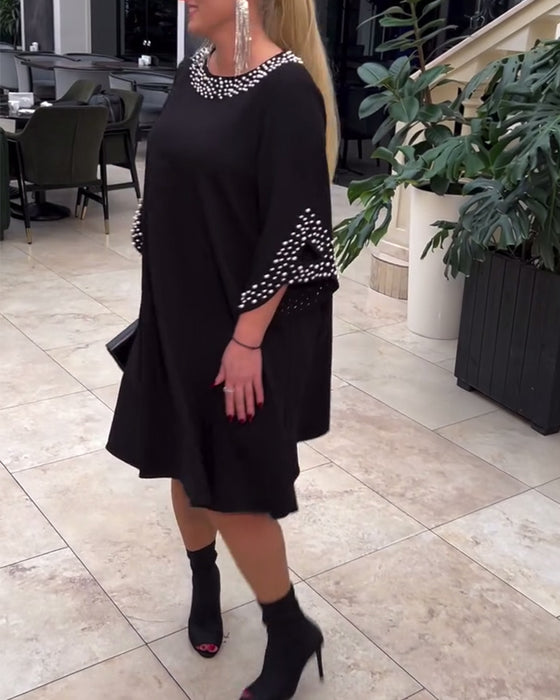 Robe mode ample perlée grande taille