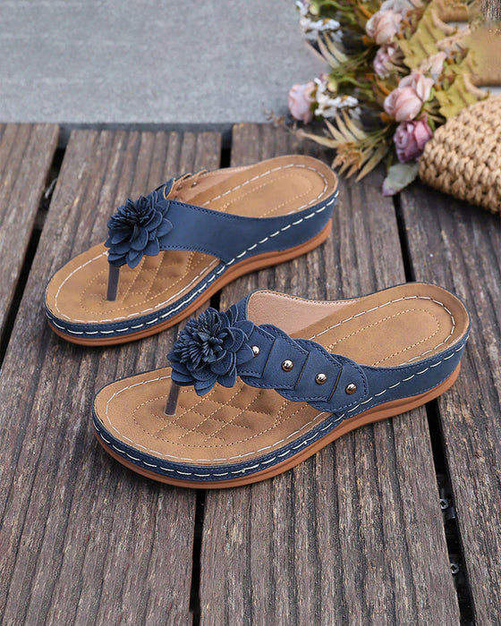 Sandales Pour Femmes À Motif Floral Et Soutien De La Voûte Plantaire
