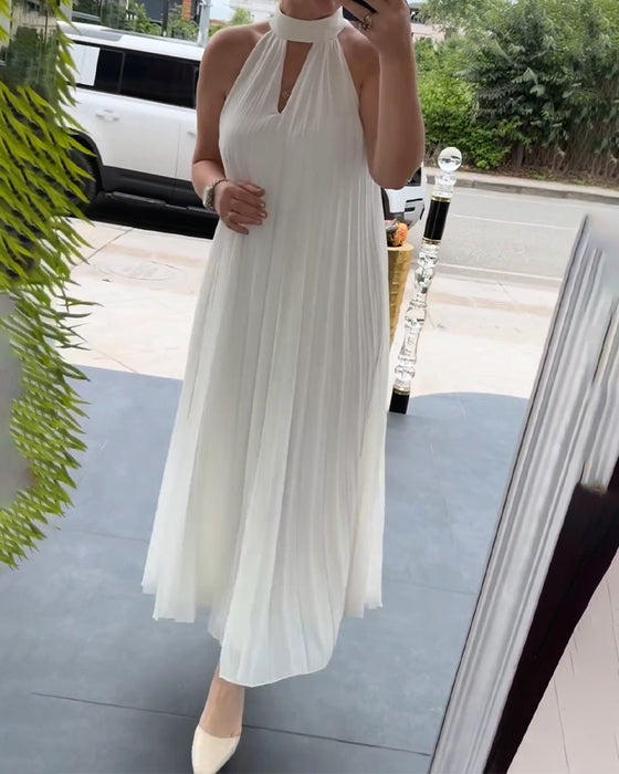 Robe Halter Froncée Élégante