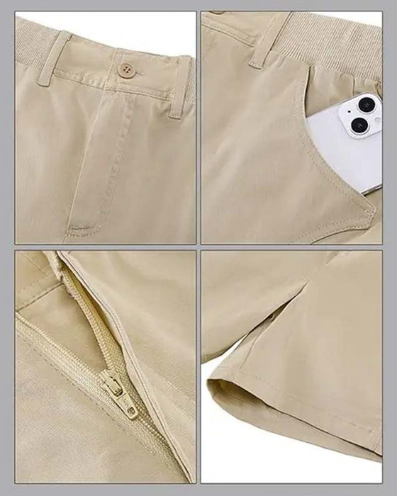 Short Avec Poche Bouton Unie