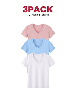 Lot De 1/3 Tees Basiques Confortables Pour Femmes