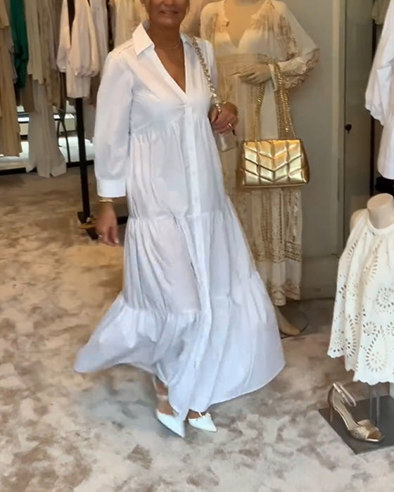 Robe avec boutons et revers