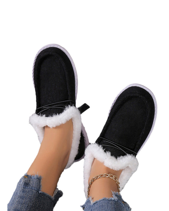 Chaussures en coton chaud épaissi de couleur unie
