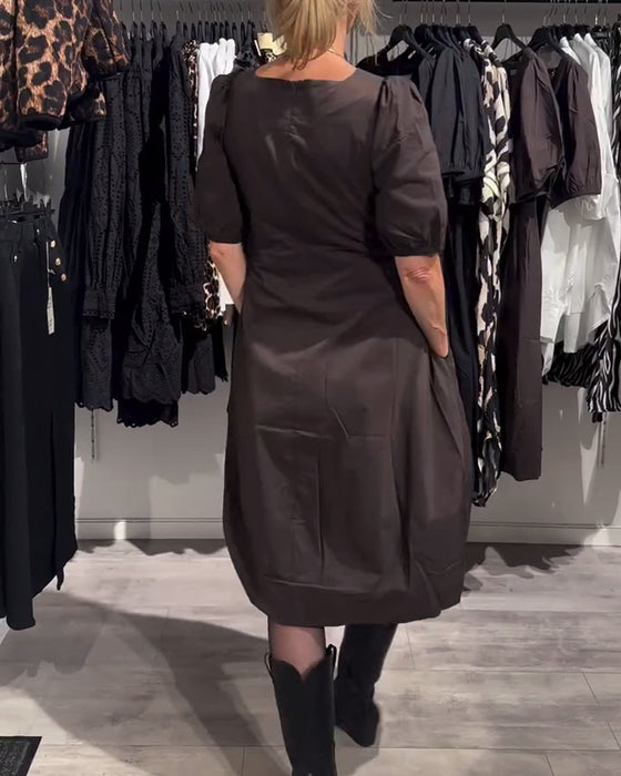 Robe Col V Poche Décontractée