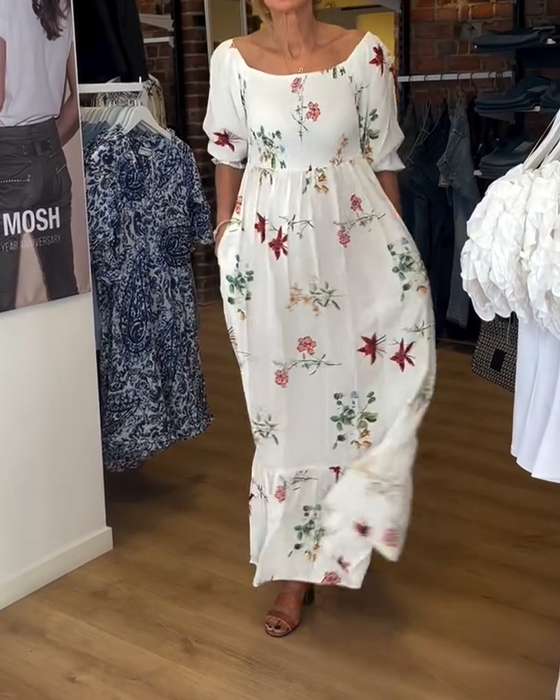 Robe Col Large Imprimé