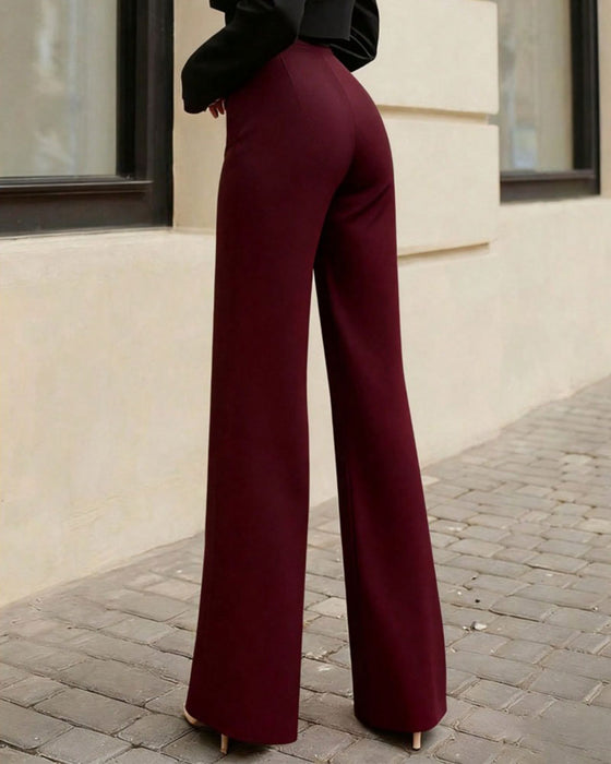 Pantalon De Costume Taille Haute Drapé
