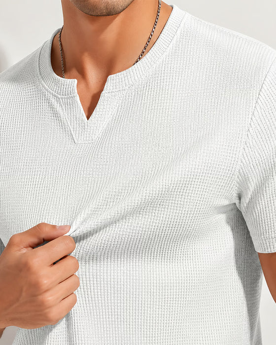 T-Shirt Homme À Motif Gaufré Décontracté
