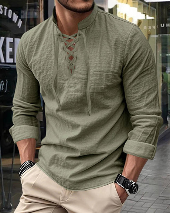 Chemise Homme Décontractée De Couleur Unie – Classique, Confortable & Polyvalente À Associer 👔