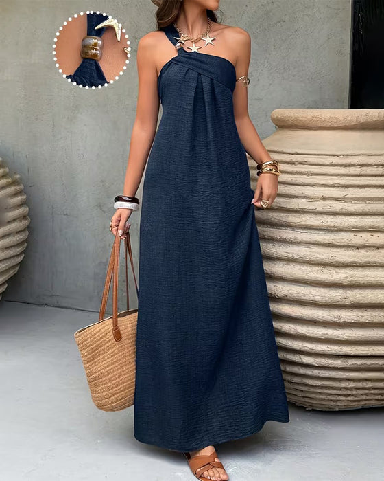 Robe Une Épaule Drapée Resort
