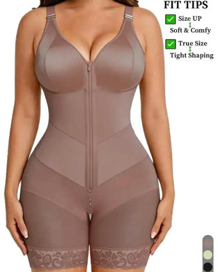 Body Gainant Femme Fermeture Éclair Dentelle Contrôle Du Ventre