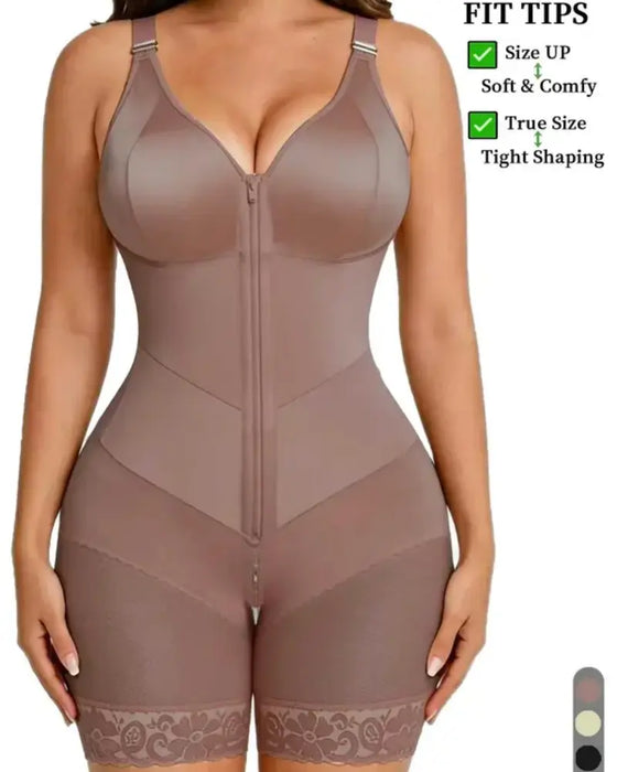 Body Gainant Femme Fermeture Éclair Dentelle Contrôle Du Ventre