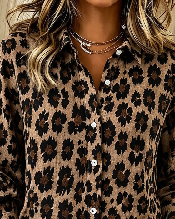 Chemise Vintage Léopard Revers